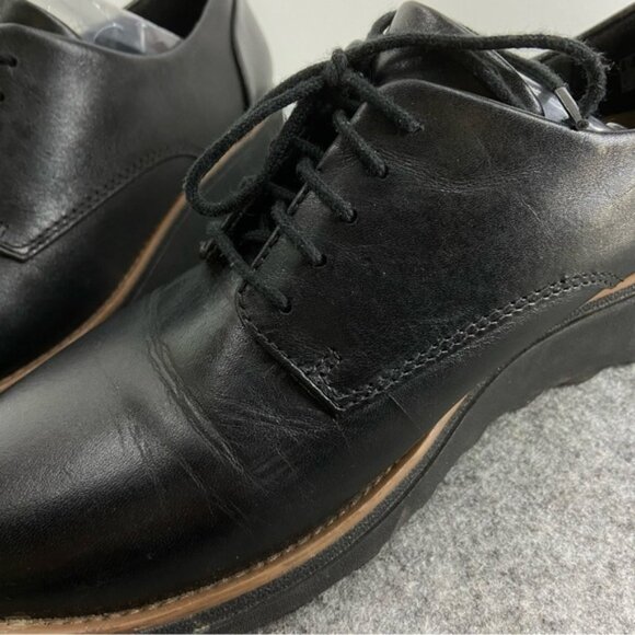 Clarks Womens Sharon Noel Black Leather Lace Up Loafer Women’s Size US 8 - Picture 7 of 11